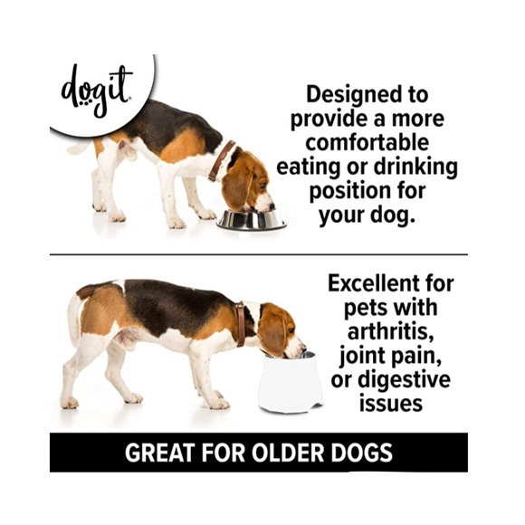 Elevated Dog Bowl Stainless Steel Small White nwt - Picture 3 of 4